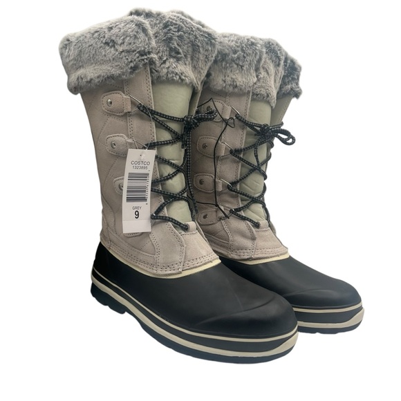 NWT SIZE 9 WOMENS KHOMBU EMILY SUEDE Leather LEATHER FAUX FUR WINTER SNOW BOOTS - Picture 4 of 12